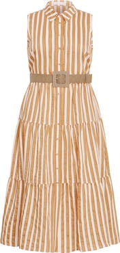 City Chic Clean Lines Belted Midi Dress