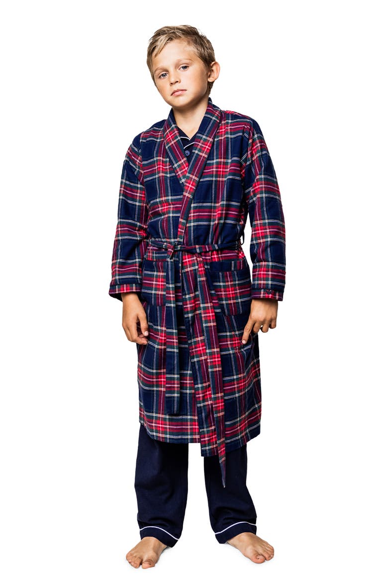 Windsor Tartan Robe, Alternate, color, NAVY