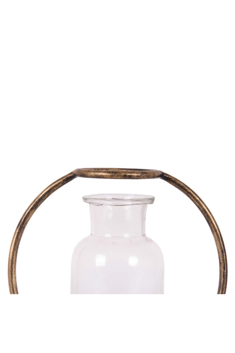 Kacela Bud with Holder Brass Vase, Alternate, color, Gold