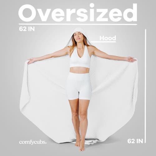 Comfy Cubs Adult Hooded Towel Large In White
