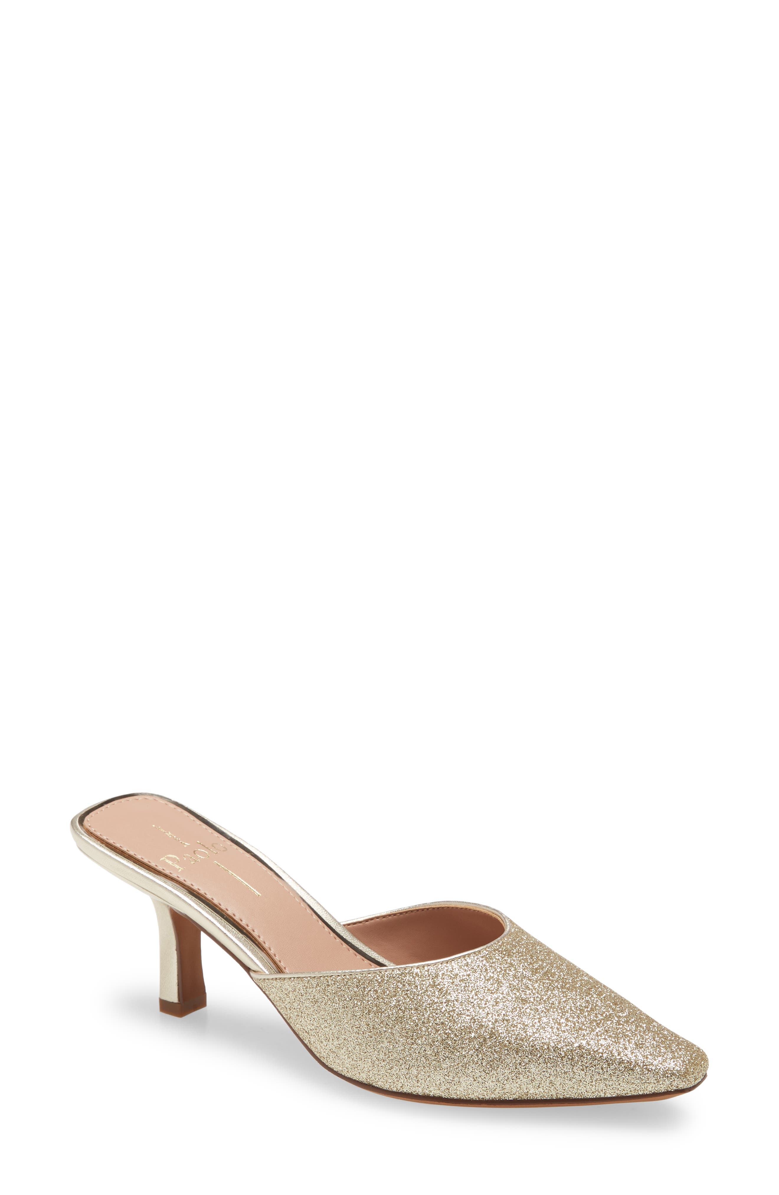 Umi Glitter Kitten Heel Mule, Main, color, GOLD GLISTEN LEATHER