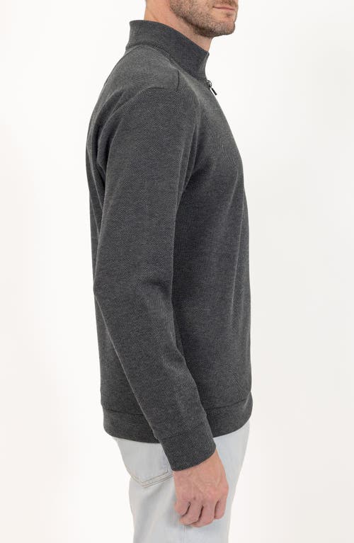 Pino By Pinoporte Men's Modern Fit Zip Up Pullover In Charcoal