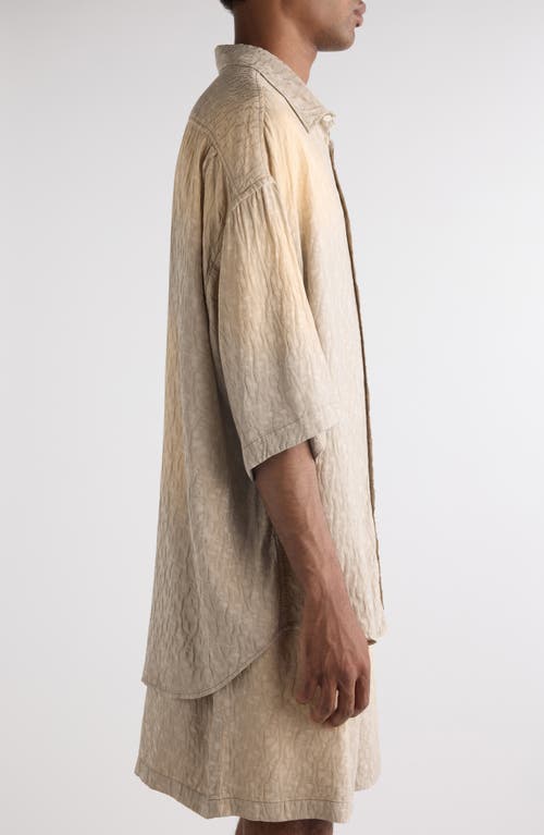 Acne Studios Short-sleeve Viscose Shirt With Classic Collar And Button-down Front In Warm Grey