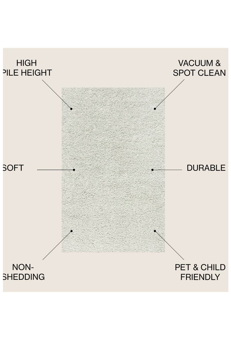 Mercer Shag Plush Area Rug, Alternate, color, White