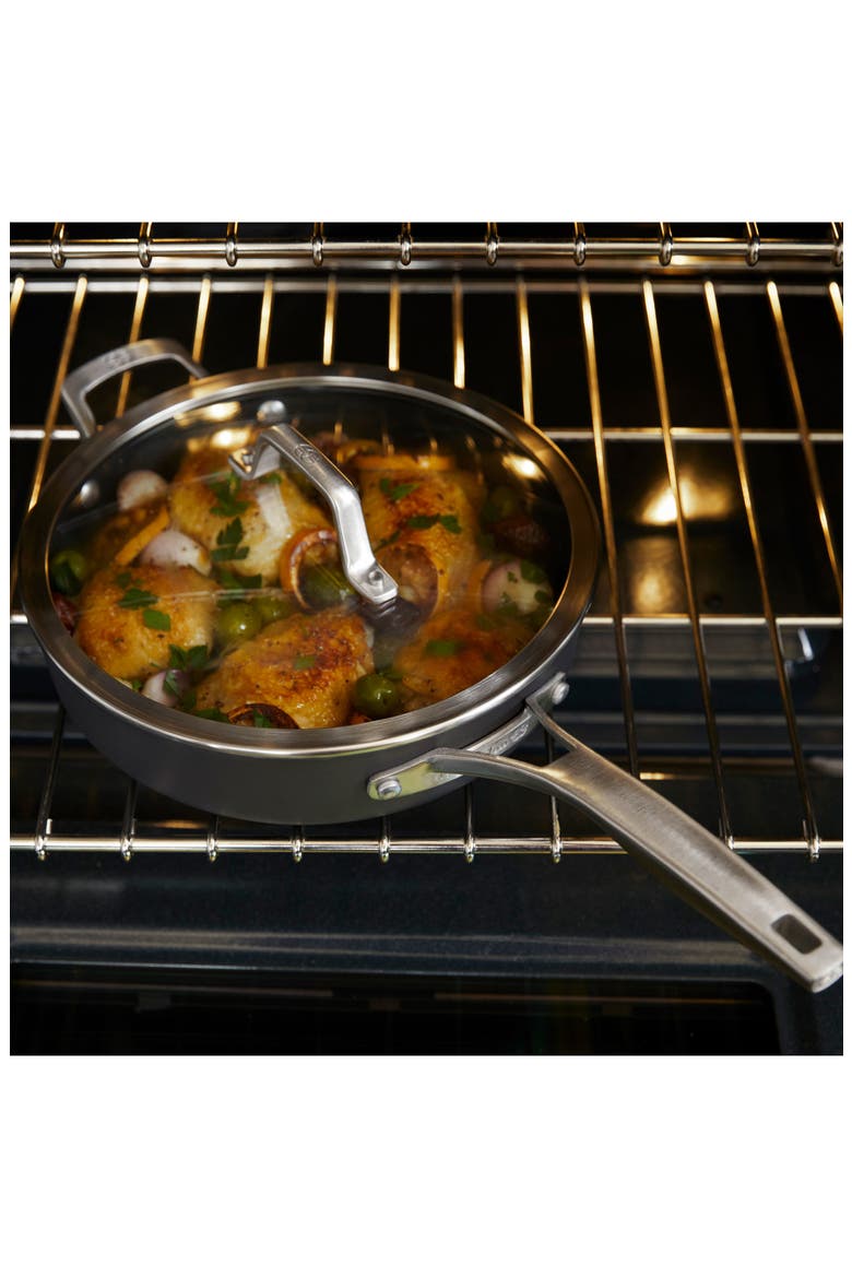 Premier Hard Anodized Nonstick 13-Inch Deep Skillet with Lid, Alternate, color, BLACK