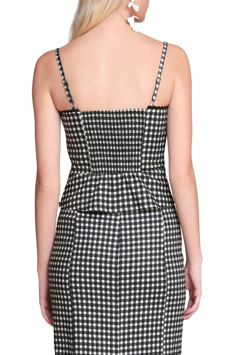 Peplum Camisole, Alternate, color, BLACK/ CREAM GINGHAM