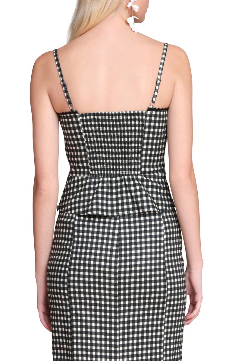 Avec Les Filles Peplum Camisole, Alternate, color, Black/ Cream Gingham