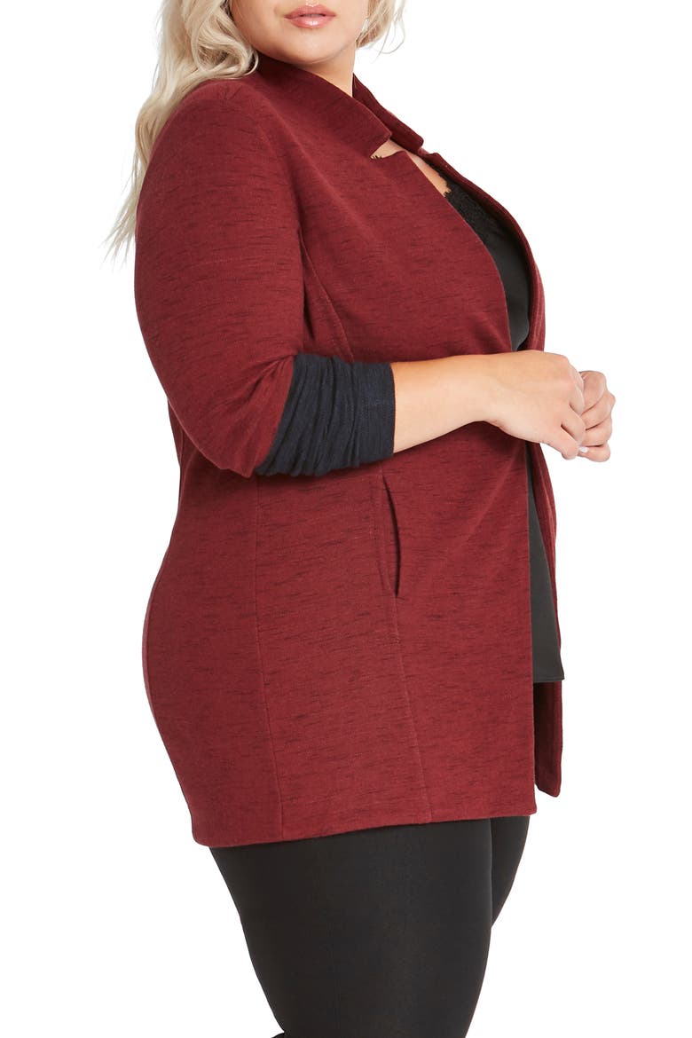 Colorblock Me Knit Jacket, Alternate, color, SUMAC