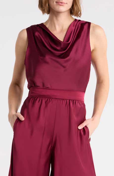 Cowl Neck Satin Top