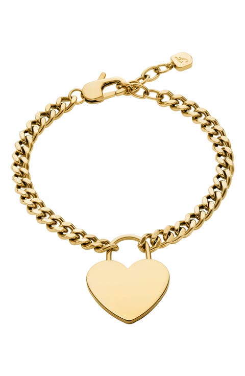 Sutton Heart Charm Chain Bracelet