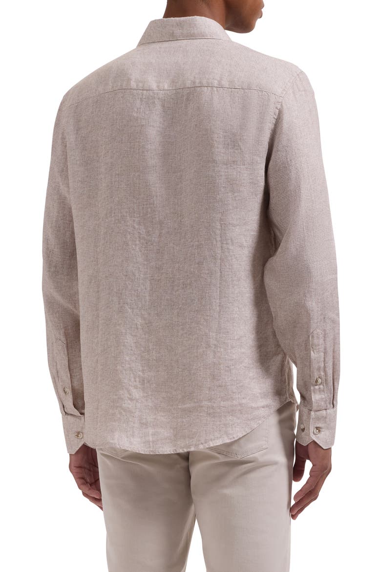 Axel Shaped Fit Linen Button-Up Shirt, Alternate, color, CAMEL