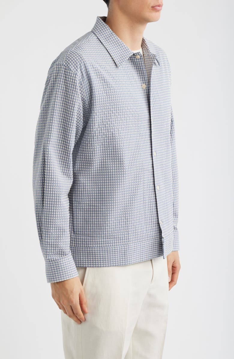 NN07 Reed Check Stretch Cotton Overshirt, Alternate, color, Stone Blue