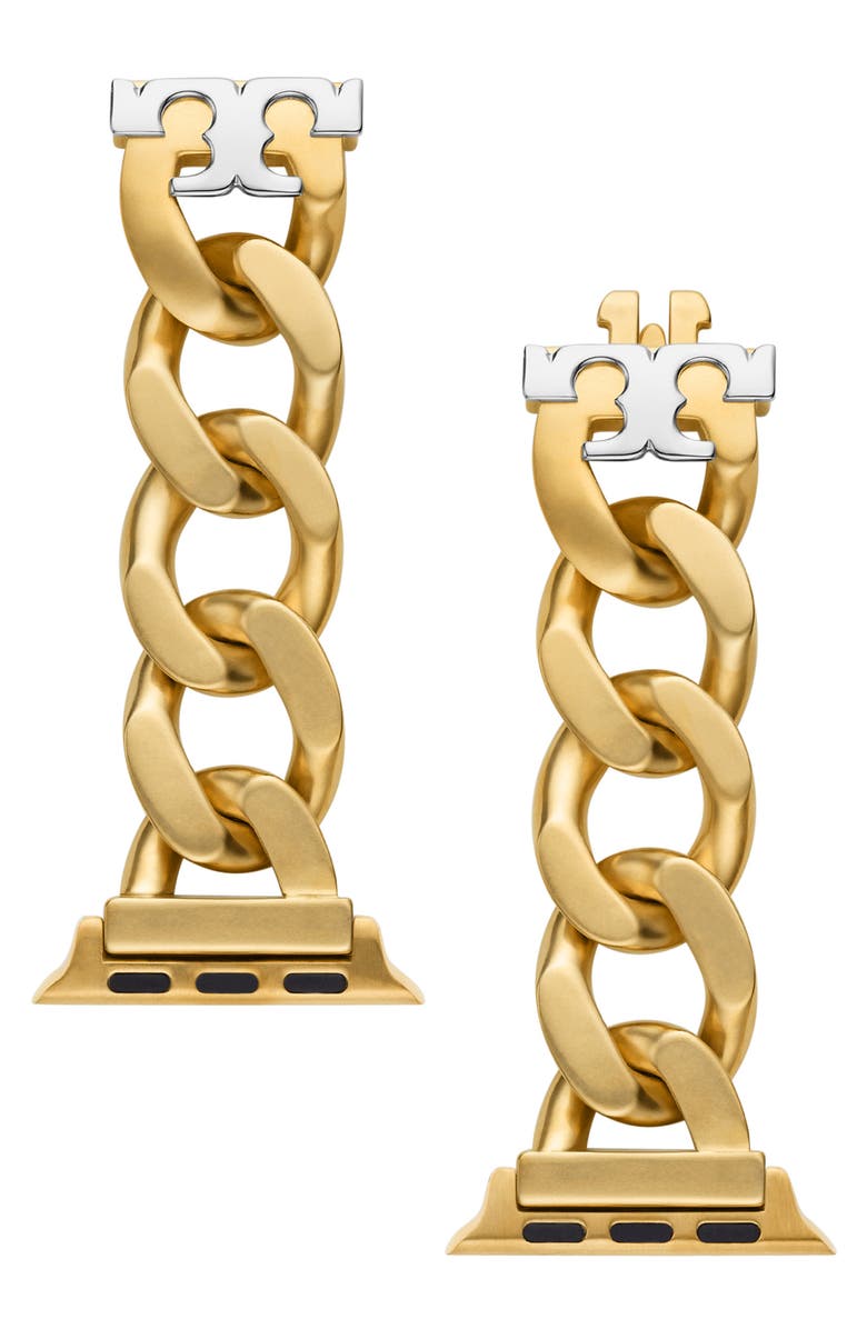 Tory Burch The Curb Link 20mm Apple Watch<sup>®</sup> Bracelet Watchband, Main, color,