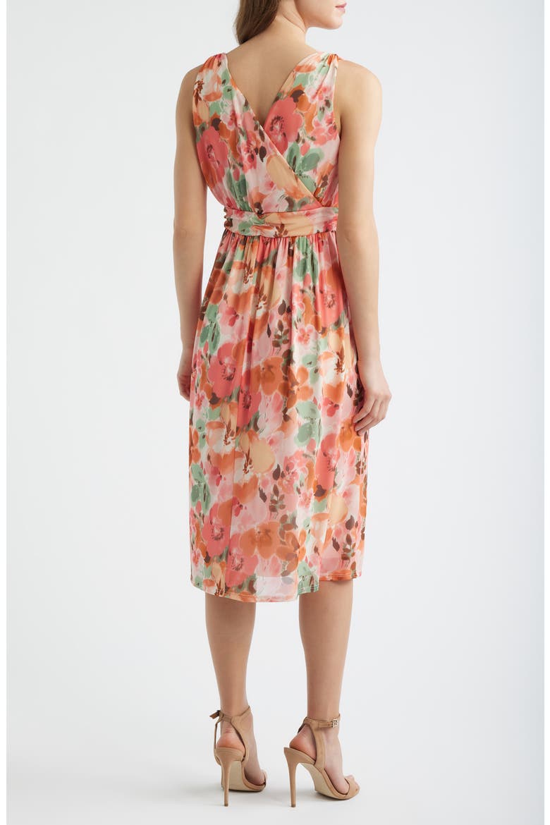 Floral Print Swing Dress, Alternate, color, CORAL