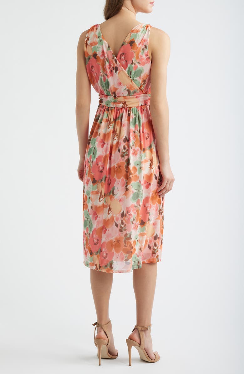 Loveappella Floral Print Swing Dress, Alternate, color, Coral