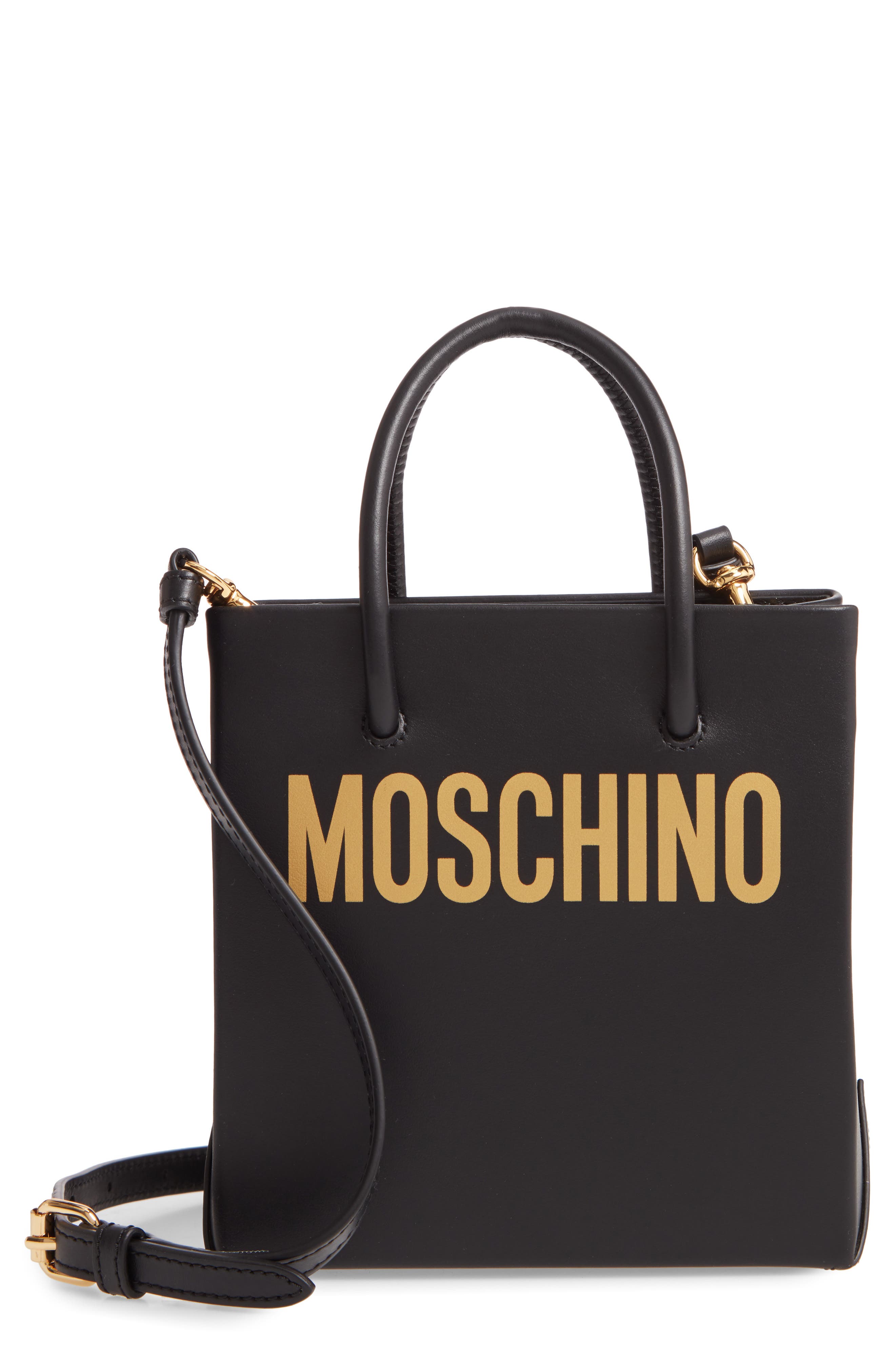 Moschino Mini Logo Shopper Tote, Main, color, 