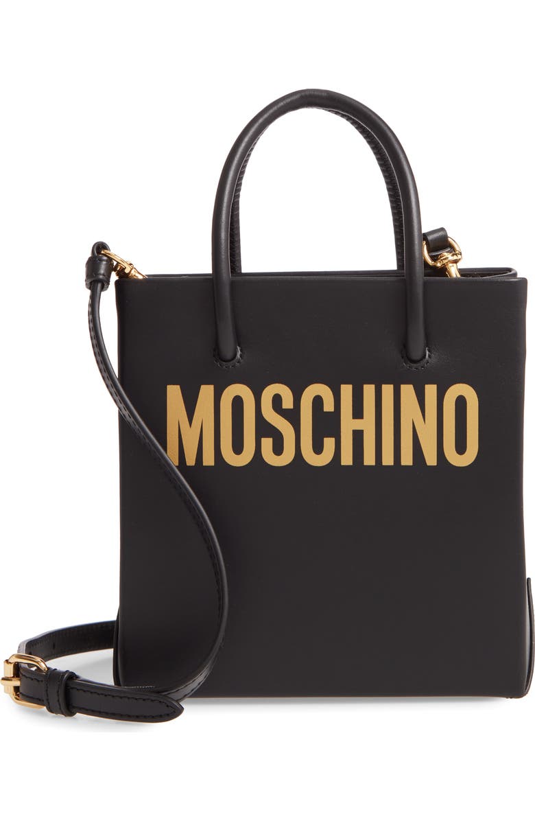 Moschino Mini Logo Shopper Tote, Main, color,