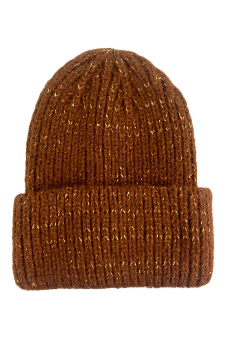 Metallic Beanie, Main, color, RUST