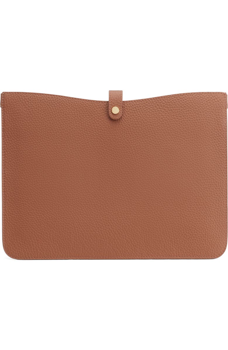 Cuyana System 16-Inch Leather Laptop Sleeve, Main, color, Caramel