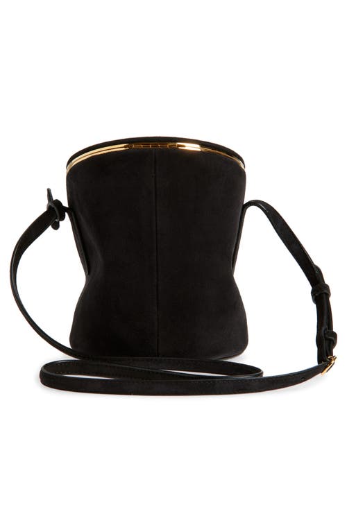 Alaïa Small La Canette Suede Crossbody Bag In Black