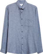 Sunspel Brushed Cotton Flannel Button-Down Shirt