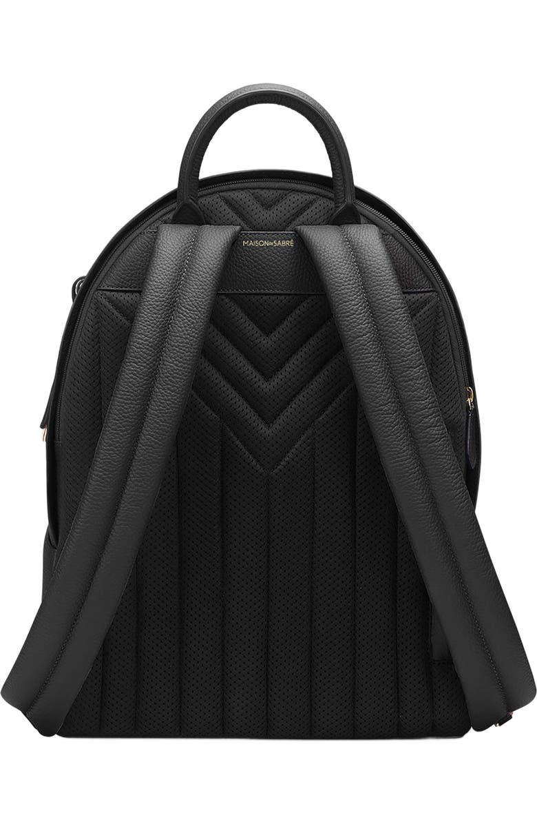 MAISON de SABRÉ Leather Backpack, Alternate, color, Black Caviar