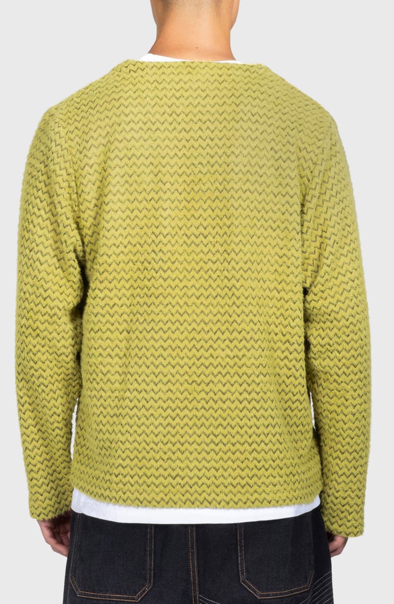 PLEASURES Zigzag Cardigan, Alternate, color, Wasabi