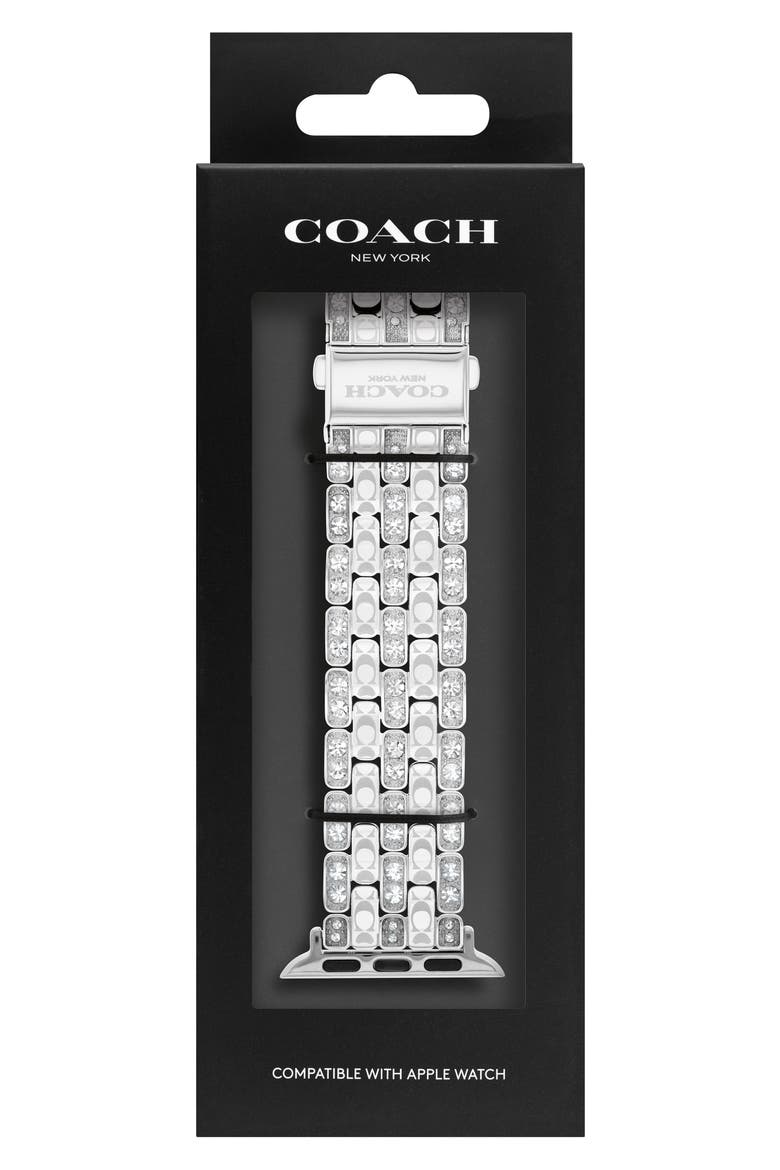 Pavé Crystal Apple Watch® Bracelet Watchband, Alternate, color, METALLIC SILVER