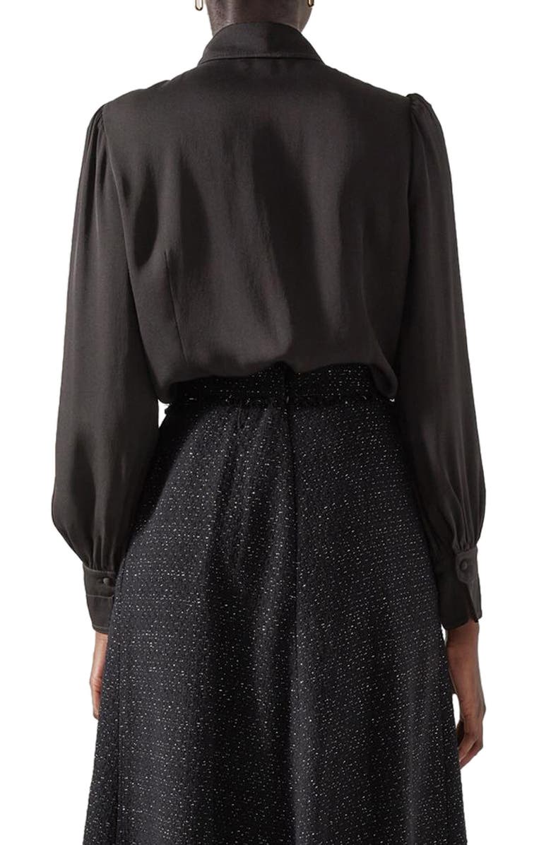 LK Bennett Sonya Embellished Button-Up Blouse, Alternate, color, 