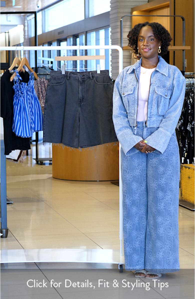 Good Extreme Raw Hem Denim Barrel Shorts, sales video thumbnail