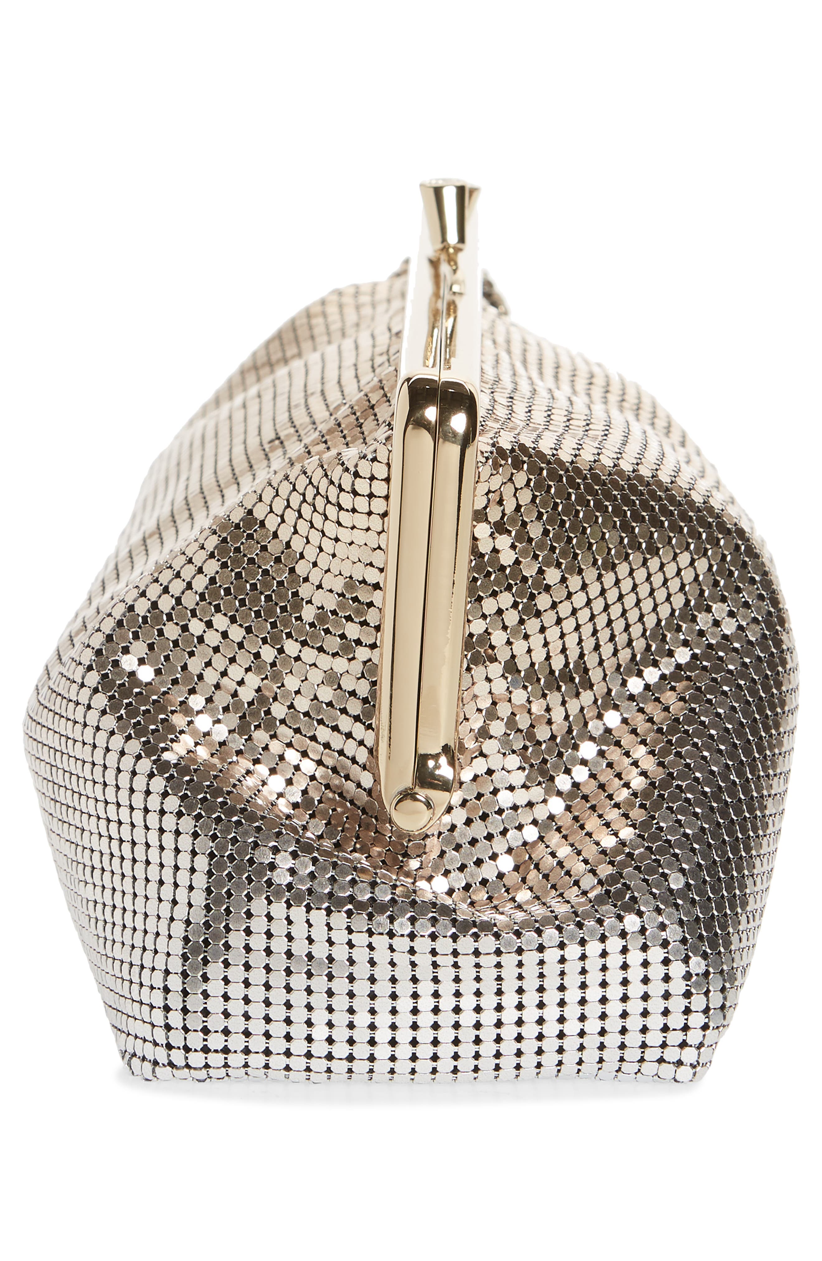 paco rabanne Pixel Mesh Clutch, Alternate, color, LIGHT GOLD / SILVER