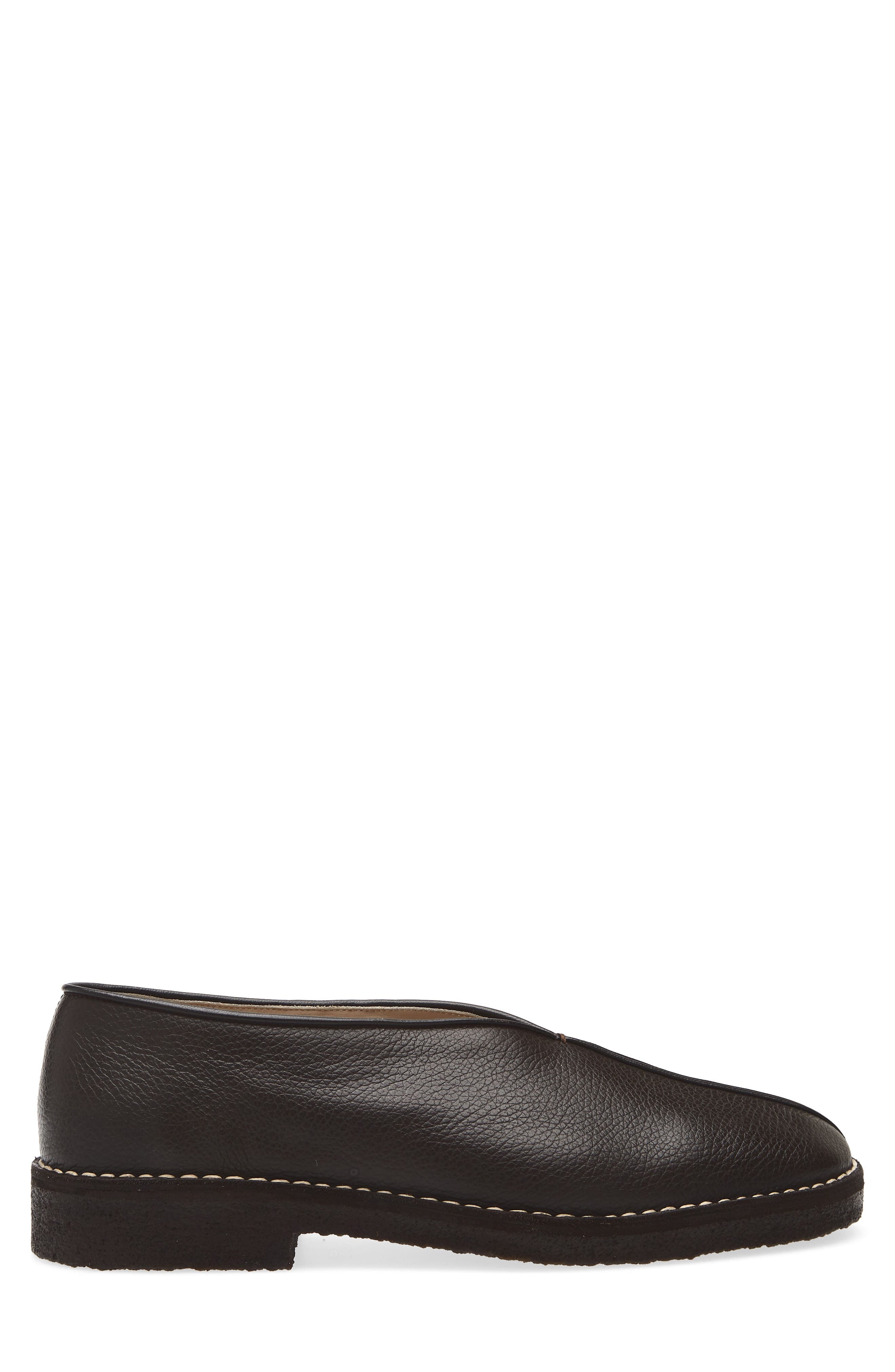 Lemaire Piped Crepe Slipper Loafer, Alternate, color, Dark Brown