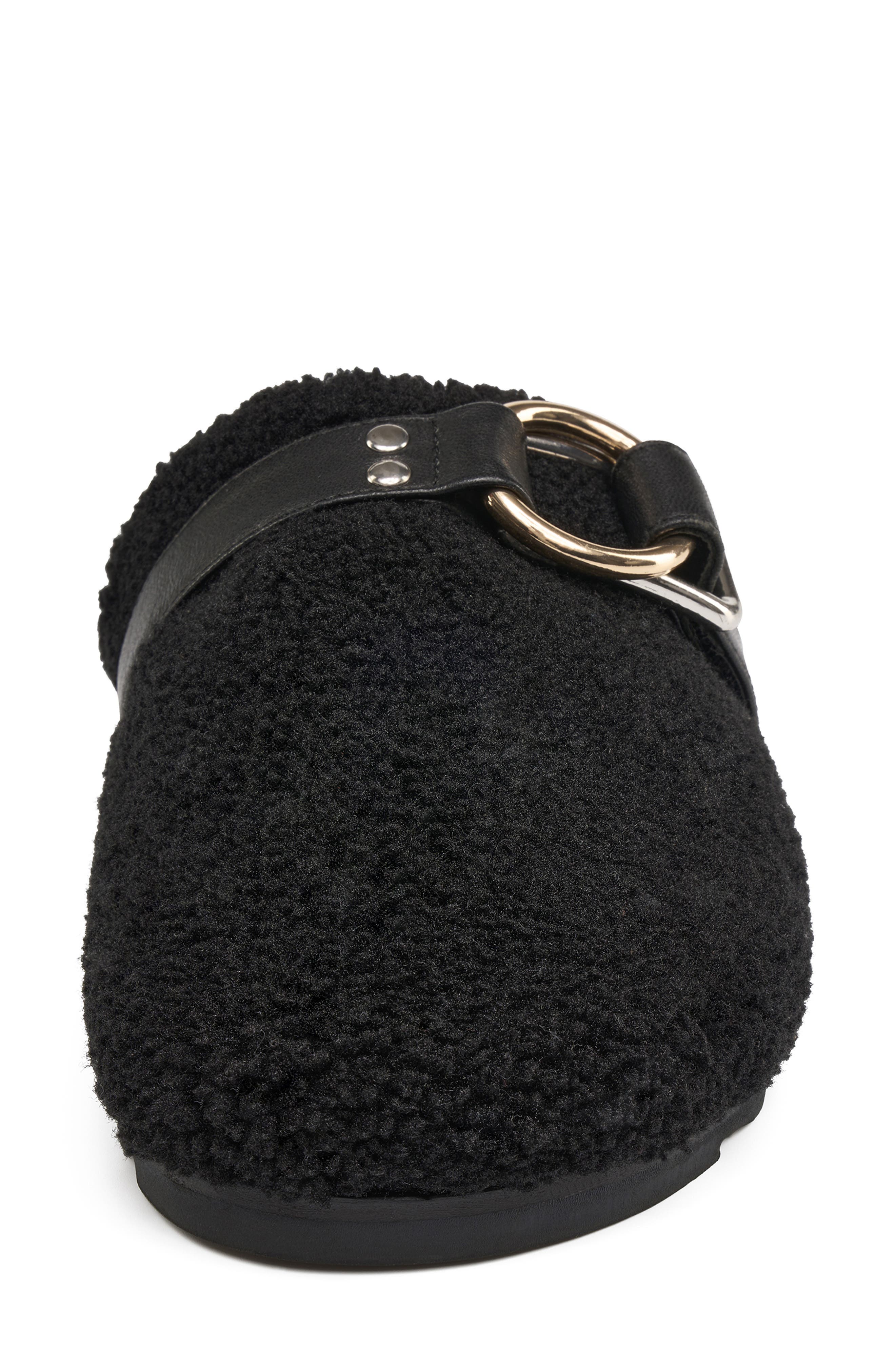JSlides Rosie Faux Shearling Mule, Alternate, color, Black
