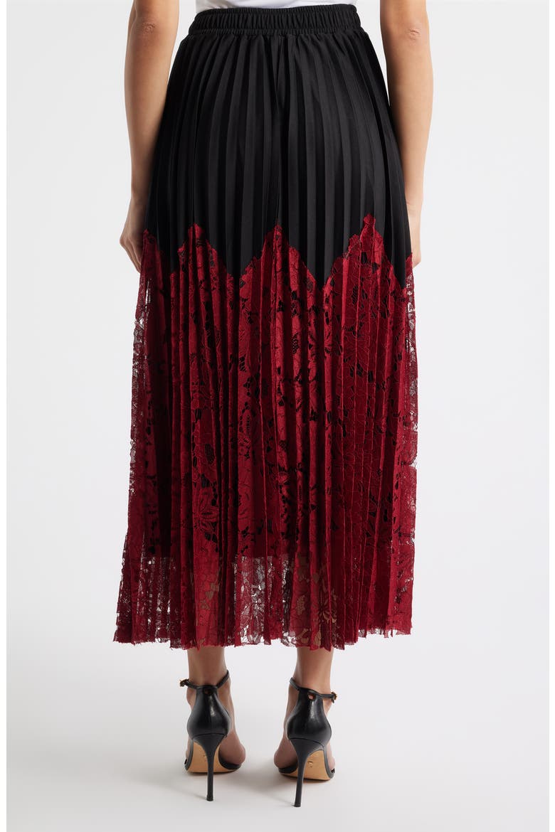 Renly Pleated Lace Skirt, Alternate, color, BURGUNDY