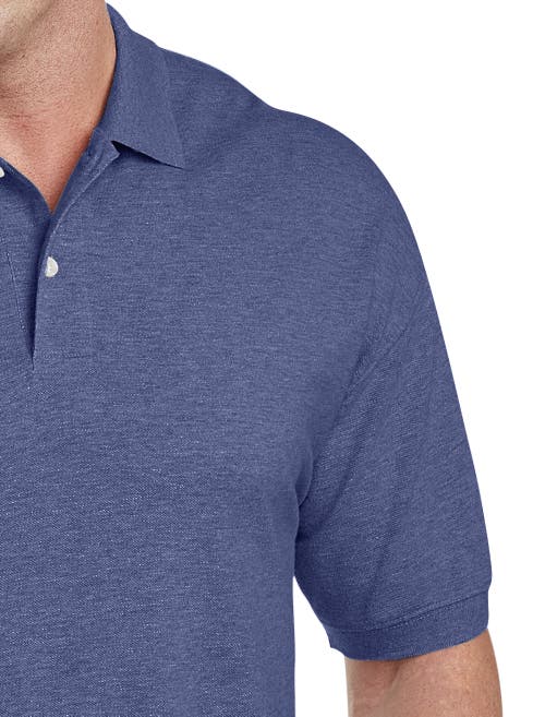Harbor Bay By Dxl Big & Tall Piqué Polo Shirt In Blue