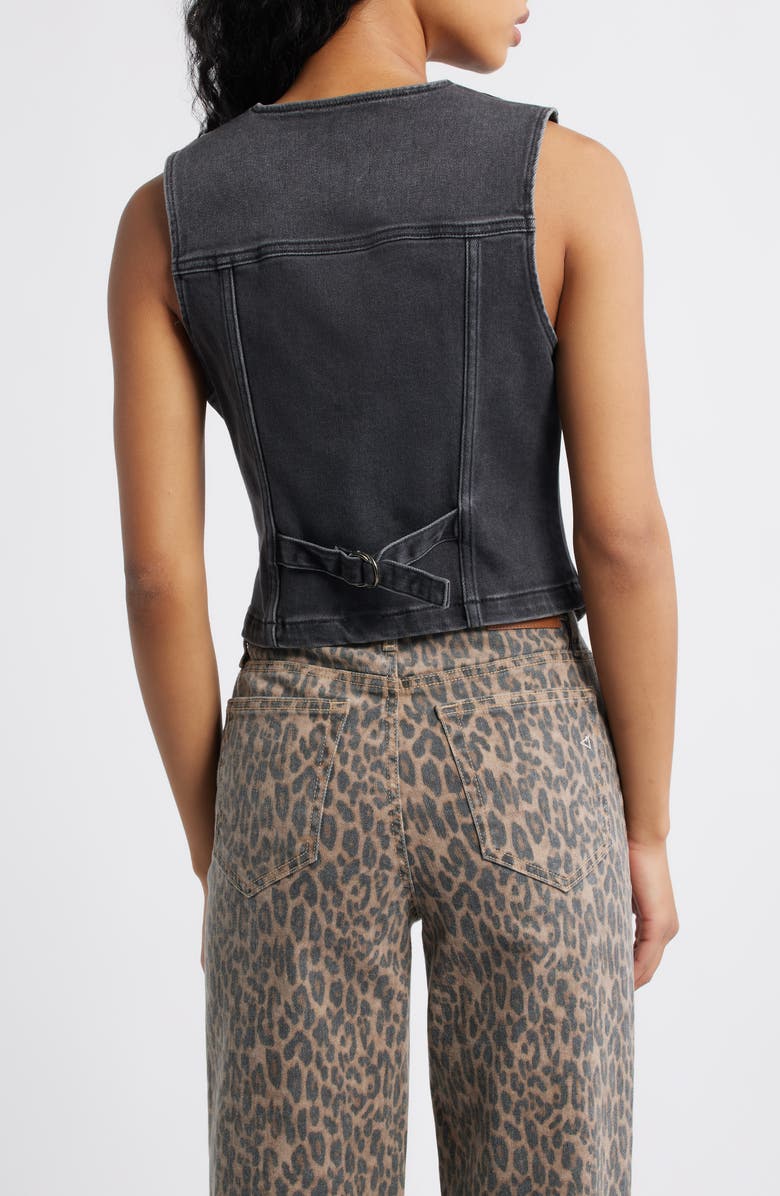 HIDDEN JEANS Fitted Denim Vest, Alternate, color, Charcoal