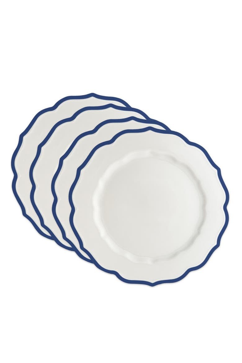 Stella Blue Scalloped Dinner Plate  - Porcelain - Set 4, Alternate, color, BLUE