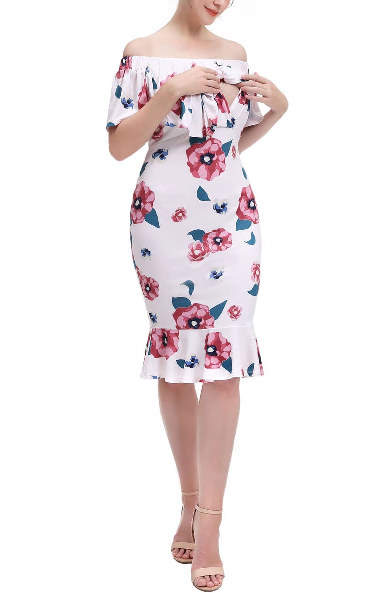 Kimi & Kai Kyla Maternity Nursing Mermaid Dress, Alternate, color, Multicolored