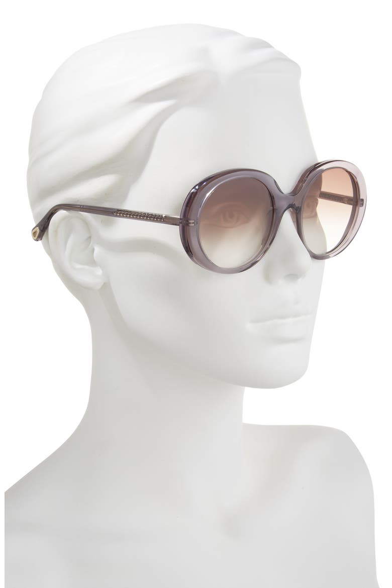 Core 54mm Round Sunglasses, Alternate, color, GREY GREY BROWN