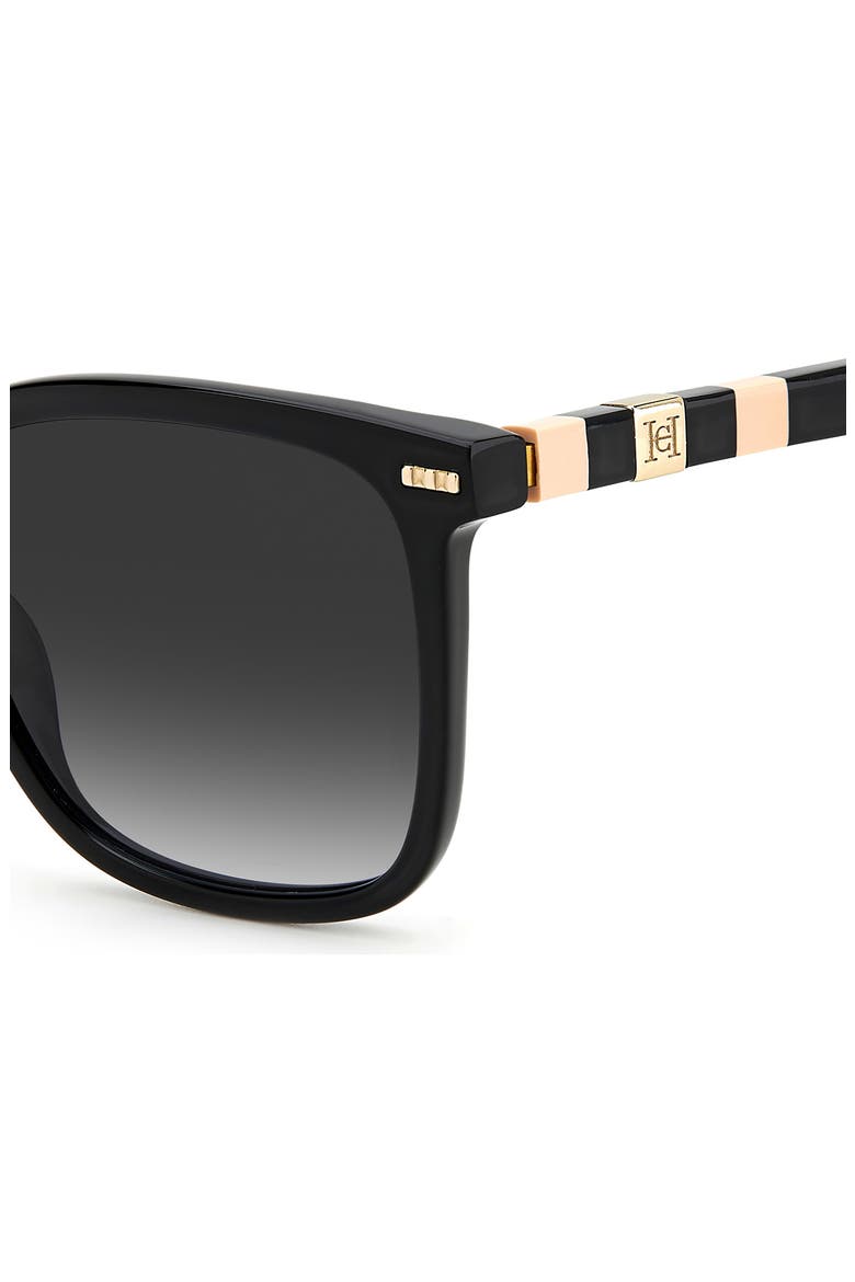 57mm Gradient Square Sunglasses, Alternate, color, BLACK