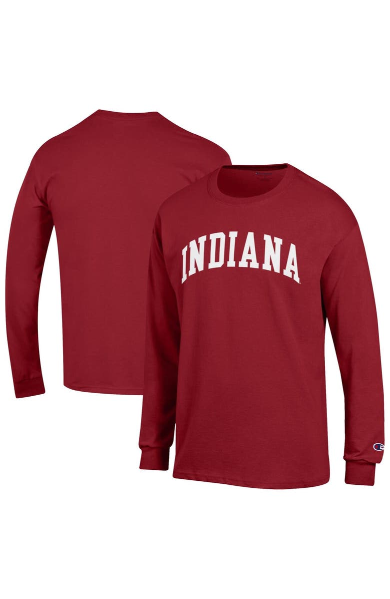 Champion Men's Champion  Crimson Indiana Hoosiers Basic Arch Long Sleeve T-Shirt, Alternate, color, 