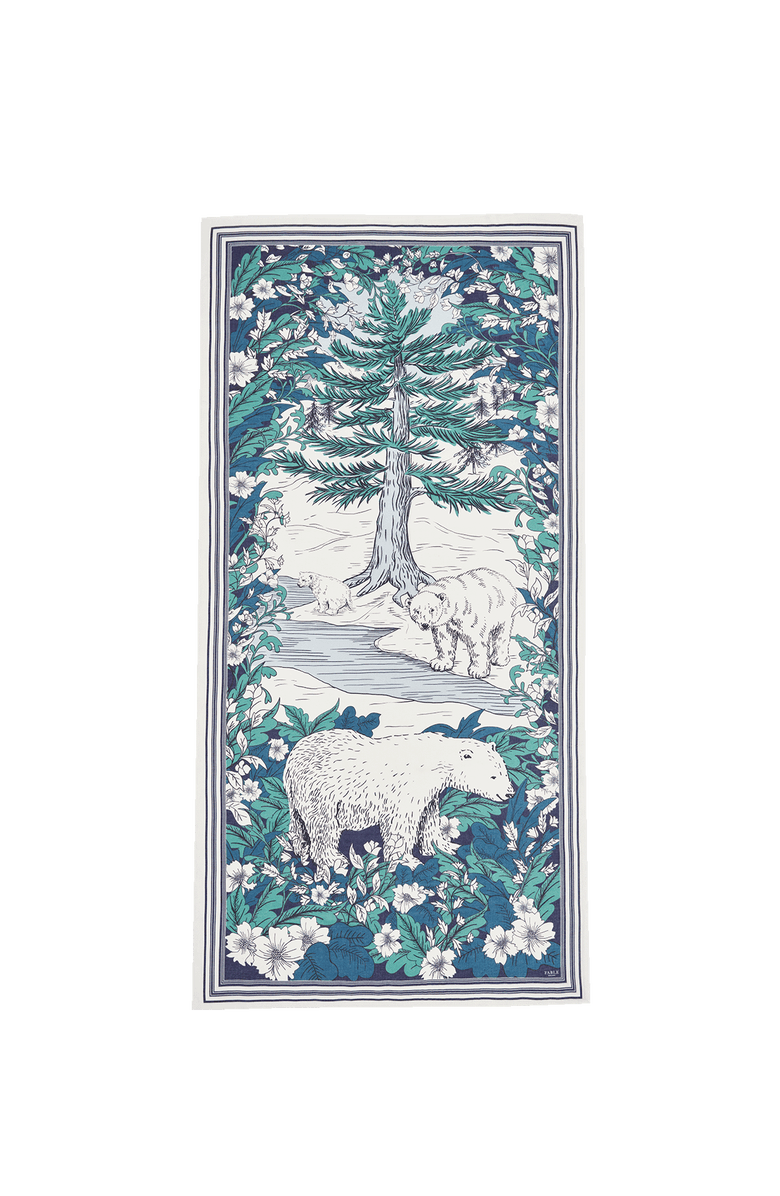 Fable England Solara Tales Teal Scarf, Main, color, Teal & Ivory