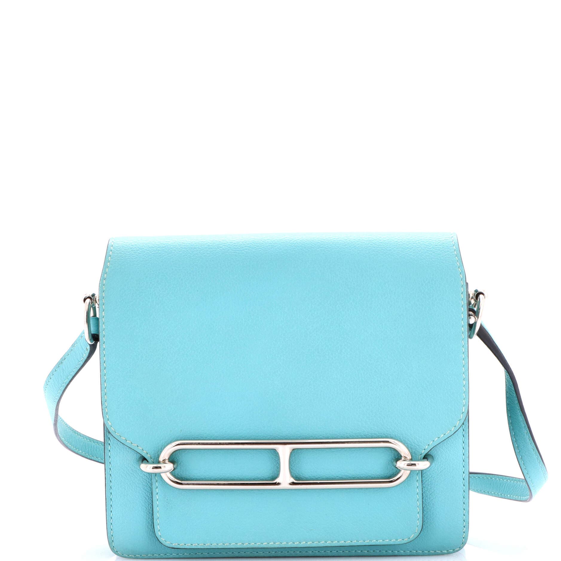 Pre-Owned Hermes Roulis Bag Evercolor 18, Main, color, Bleu Atoll