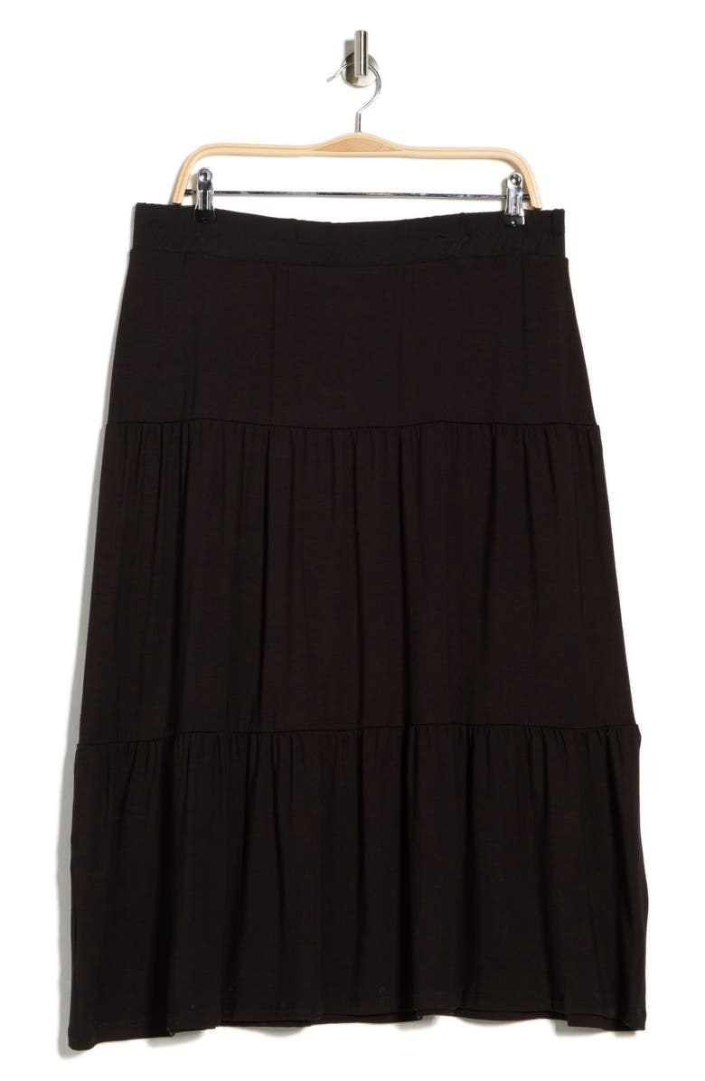 Renee C Tiered Jersey Maxi Skirt, Alternate, color, Black
