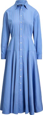 Polo Ralph Lauren Stripe Cotton Poplin Shirtdress