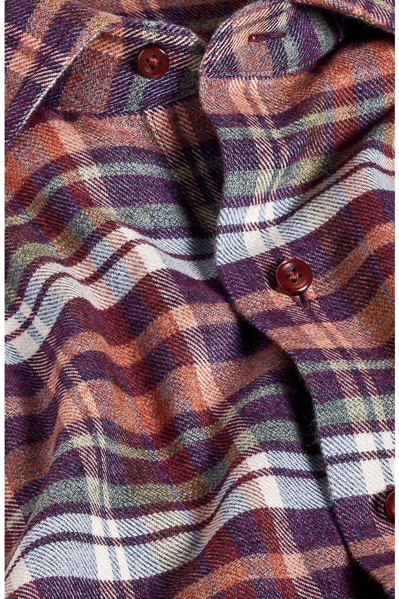 Brushed Plaid Sport Shirt, Alternate, color, MERLOT/ MULTI