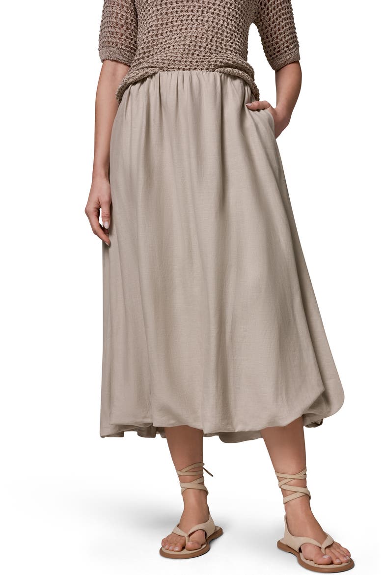 Linen Blend Bubble Skirt, Main, color, TUSCAN GREY