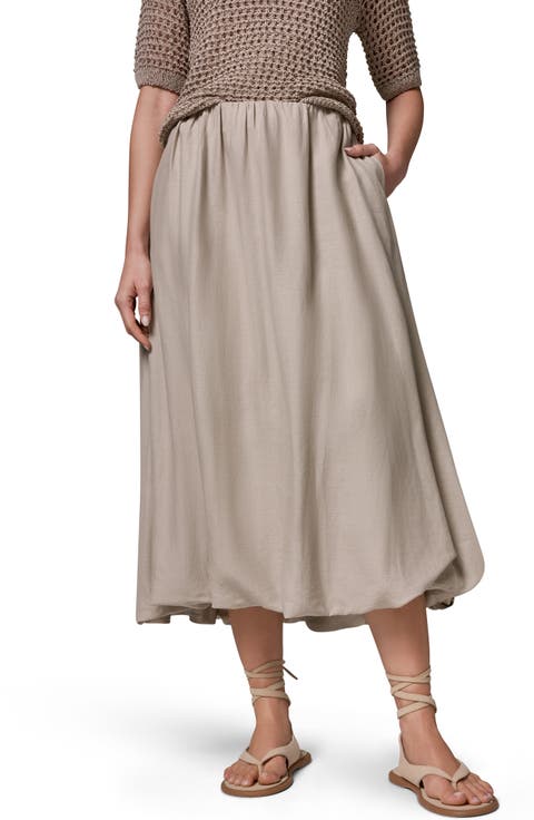 Linen Blend Bubble Skirt