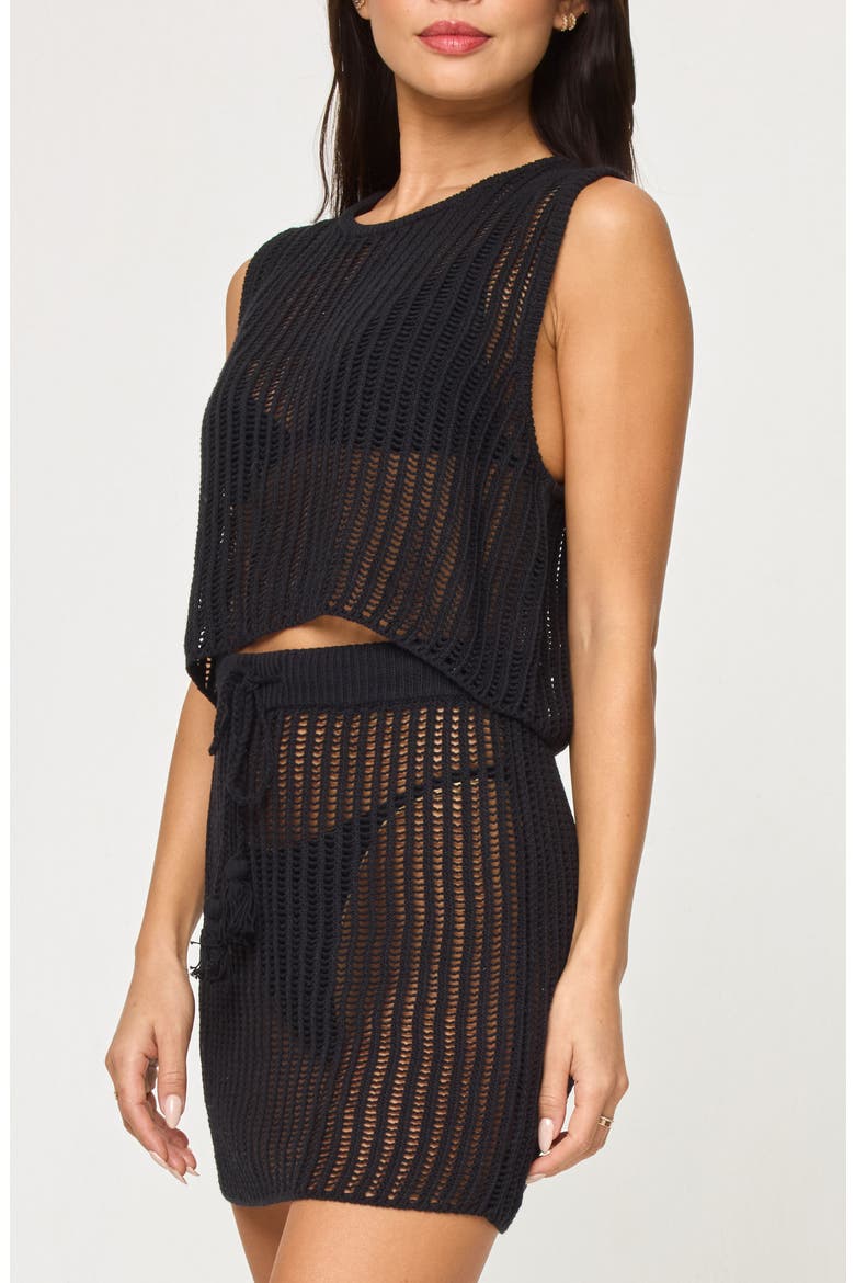 Sander Open Stitch Cover-Up Tank, Alternate, color, BLACK