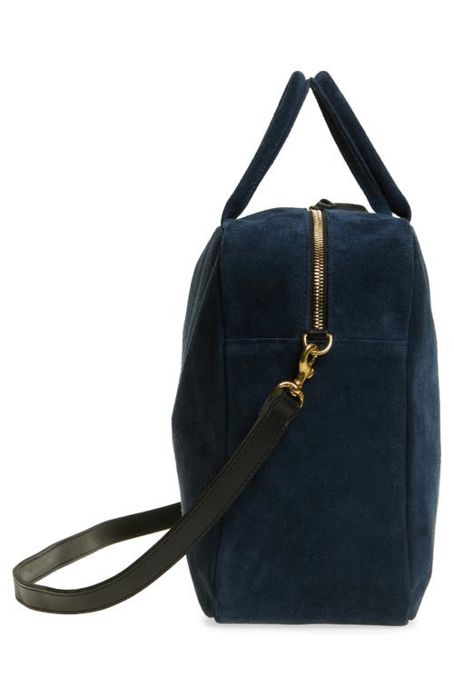 Clare V . Claude Suede Top Handle Bag In Bright Navy Suede